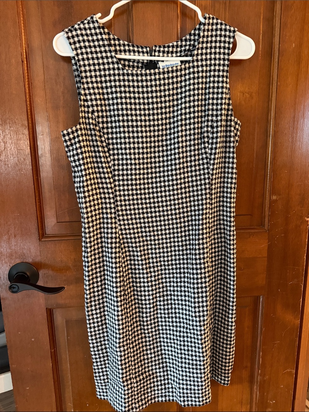 Vintage La Redoute Black and White Houndstooth Midi Sheath Dress